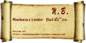 Madenszieder Balázs névjegykártya
